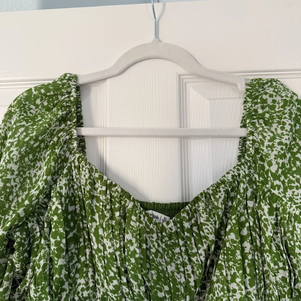 Abercrombie & Fitch Green Patterned Mini Dress - Picture 8 of 13